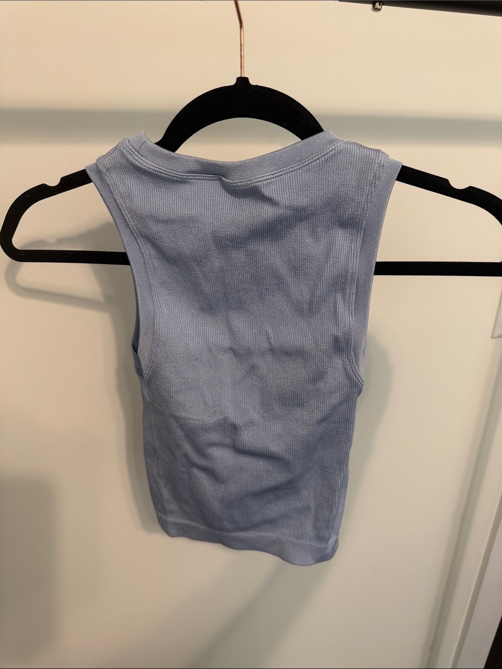 Express Light Blue Ribbed Tank - Picture 3 of 3